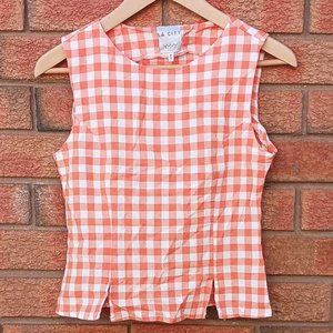 Orange gingham tank top